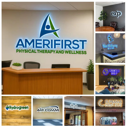 Custom Business Sign 3D Backlit Metal Sign For Beauty Salon Dental Clinic Led Letters Business Logo Light up Company Brand Sign