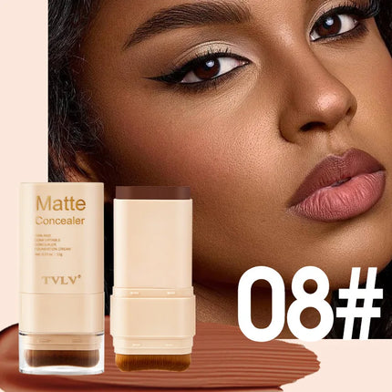 15g 2-in-1 foundation eraser double-ended concealer stick with brush head waterproof, natural makeup, long-lasting cream texture