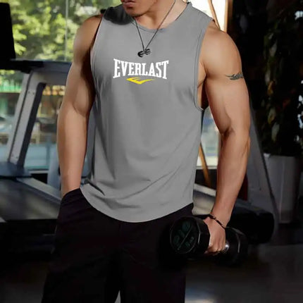 Summer Breathable Mesh Men's Vest Round Neck Sports Running Man Top Gym Daily Fashion Sleeveless Casual Tee Shirt 2026