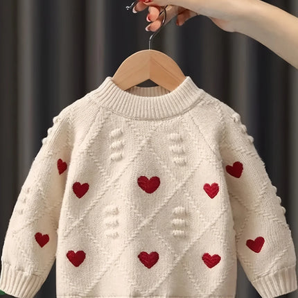 Girls Sweater Spring & Fall New Style Children's Tops Girls Thickened Knitted Bottoming Shirt