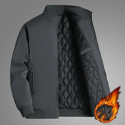 BROWON Plus Size 8xl Jacket for Men 2026 Thick Stand Collar Solid Winter Jacket Men Waterproof Warm Business Casual Men Coats