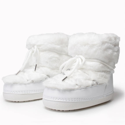 2025 Winter Ankle Boots for Women Platform Antiskid Waterproof Ski Boots Luxury Fluffy Furry Fur Boots Woman's Ankle Booties