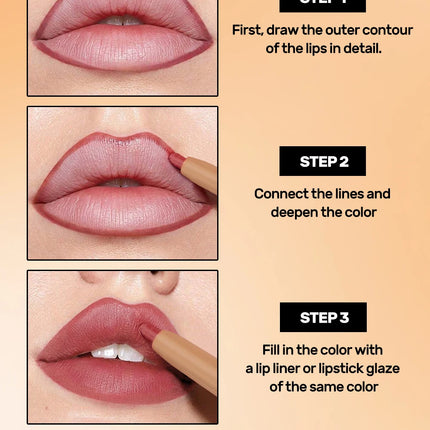 Double Head Black Lip Liner&Brush Pen Mist Matte Velvet Contour Tint Lipstick Pencil Long Lasting Nude Brown Natural Lip Makeup