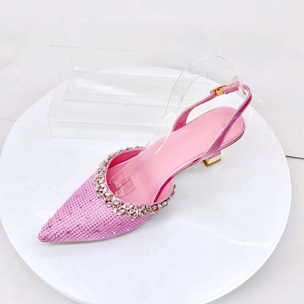 Insightlink Lady High Heels Crystals Shoes and Bag Set Rhinestone Handbag with Sandals for Wedding Gems Clutch Purse with Shoes