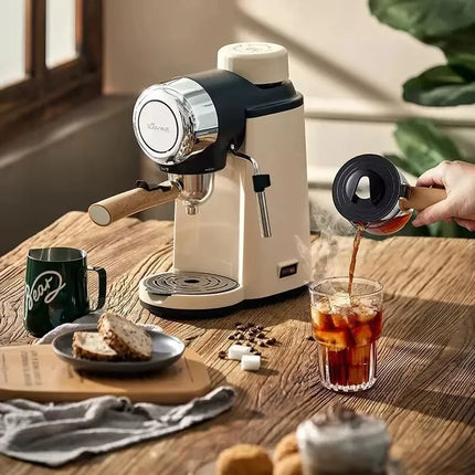 New 2026 Italian coffee maker household small semi-automatic office extraction and foam integrated machine brewing coffee pot