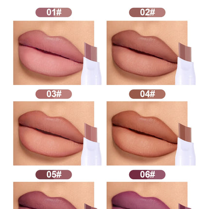 Two-Color Lipstick Pen, Matte Matte Finish, Long-Lasting Makeup Effect, Two-Color, Delicate, Waterproof, Non-Fading Lip Gloss, Natural and Easy to Apply Lipstick