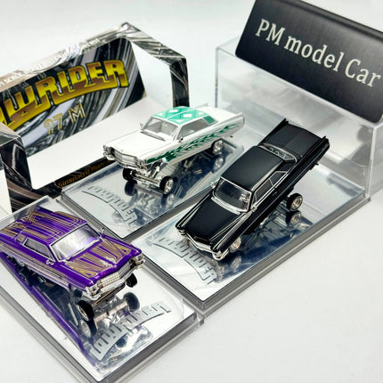 [In Stock] 97M 1:64 Cadillac DeVille Low Rider Hydraulic Chassis Modified Version New Color Alloy Diecast Model Car