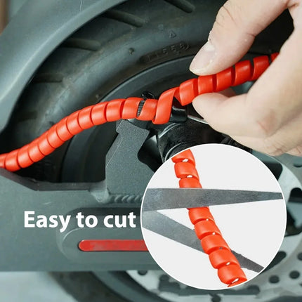 1M Spiral Cable Protector Wire Harness Tube Anti Wear Protective Sleeve for Motorcycle E-Bike Electric Scooter Line Organizer