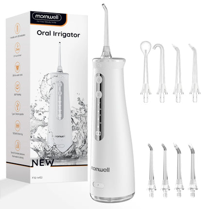 Cordless Water Flosser With 4 Jet Tips 4 Modes 260ML Portable Rechargeable Oral Water Floss IPX7 Waterproof for Gums Care