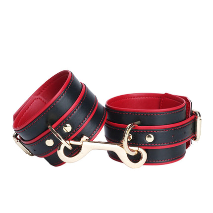 YOCY BDSM restraint set adult leather restraint sets,handcuffs,ankle cuffs, collars, neck covers, sex toys, role-playing props