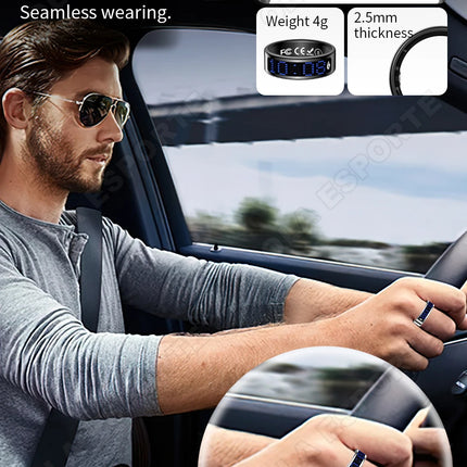 Call ID Reminder Smart Ring Display Screen and Touch,Tasbih Counter,Health Manager,5ATM Waterproof Multiple Sport Mode Men Women