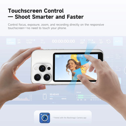 SYNCO XView M4 Touch Wireless 4K Selfie Monitor, Touchscreen Reverse Phone Control, MagSafe Design, 50m Range for Vlogging