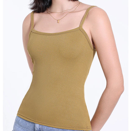 1/3 Piece Four Seasons Thin Solid Color Camisole for Young Women Plus Size Comfortable and Sexy T-shirt Shirt Casual