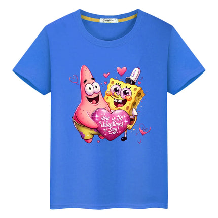 Anime Bear Print T-shirt for Kids Boy 10 Years Cute T-shirt Kawaii Tops Y2K One Piece 100% Cotton Cartoons Short Girls' Clothes