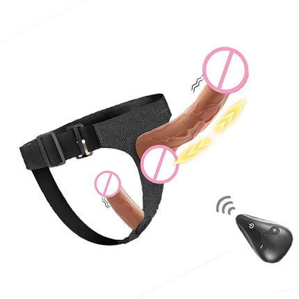 Thrusting Realistic Double Dildo Vibrators For Lesbian Bondage Harness Strap On Sex Toys For Women Lesbian Adult Sex Products 18