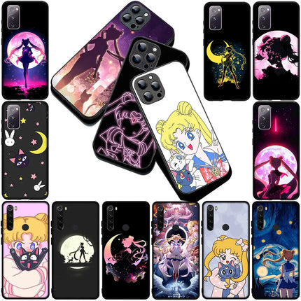 Casing Phone Cover for Samsung Galaxy S22 S21 S20 FE Ultra Plus A07 A17 A15 A16 A25 A57 A37 Case  S-SailorS Anime Girl Moons