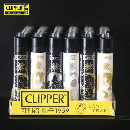 24Pcs Clipper Mini Flint Wheel Lighter Butane Refillable Cigarette Lighter, Cool Men's Gift & Smoking Accessories