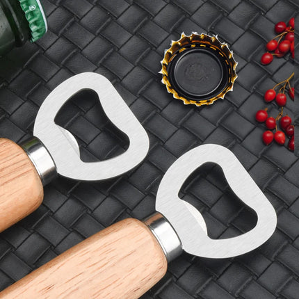 Wooden handle beer bottle opener Commercial wooden bottle opener Stainless steel bottle opener Creative bottle opener