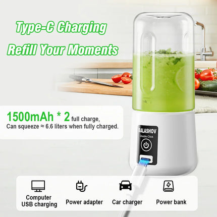 Portable Electric Juicer Small Household Rechargeable  Vegetables Fruit Blender Juice Cup For Juicing