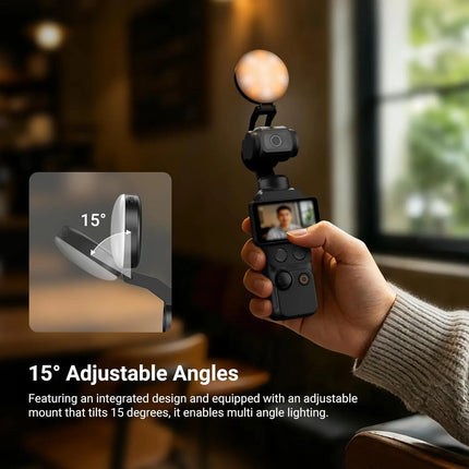 NEEWER Mini LED Auxiliary Fill Light For DJI OSMO Pocket 4 Gimbal Camera, 200mAh with 3 CCT Modes & USB C Charging, Lightin