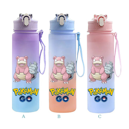 750ML Pokemon Gradient Color Plastic Drinking Bottle Water Bottle Hiking  Outdoor Large Capacit Portable Drink Bottles Cup