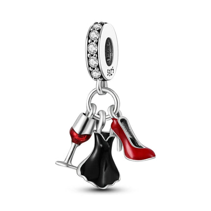 New 925 Sterling Silver Charms Bead Red Cherry Strawberry Love Heart Charm Fit Original Bracelet Pendant DIY Jewelry For Women