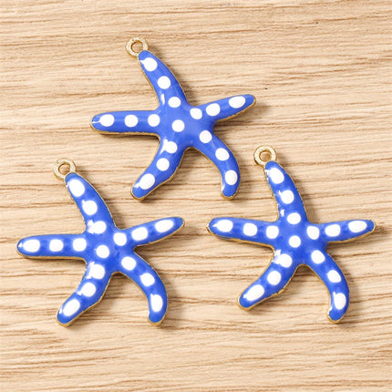 10pcs Cute Mix Marine Life Charms Enamel Starfish Lobster Crab Charms Pendants for Jewelry Making Necklaces Earrings DIY Gifts