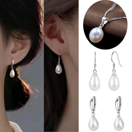5Pcs/bag 10/14/16/18mm White Imitation Pearl Water Drop Pendant DIY Earrings Necklace Bracelet Brooch Jewelry Makings