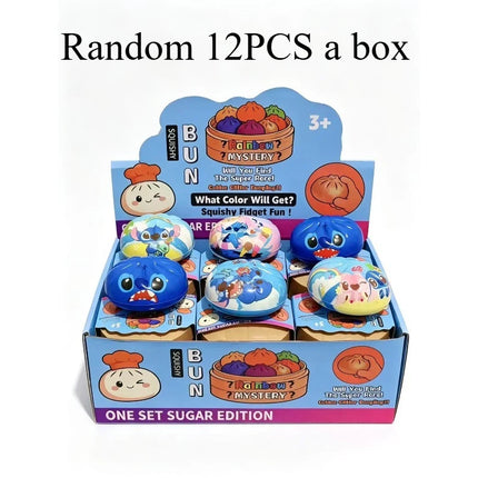 Cartoon Stitch Squishy Bun Fidget Play Toy Slow Rebound Squeeze Toy Mini Steamer Box Pack Kids Cute Collectible Party Present