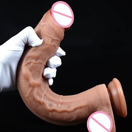 Spuer Bigger Realistic Dildos Silicone Layer Penis with Suction Cup Adult Sexy Toys for Woman Men Vagina Anal Massage Stimulator