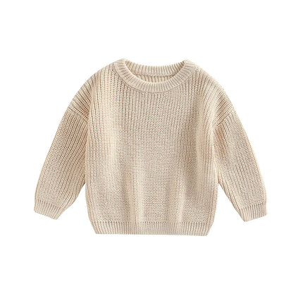 Autumn Baby Girls Boys Sweaters Coat Kids Knitting Pullovers Tops Baby Boys Girls Solid Color Basic Cotton Long Sleeve Sweater
