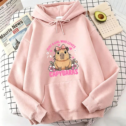 Funny Capybara Sweatshirt Cartoon Anime Hoodies Women Cute Anime Manga Hoody Long Sleeve Hoodies Female Sportwear Clothes Tops