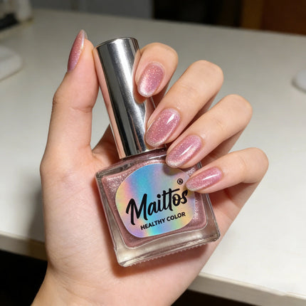 WA523 Cerise 12ml No-bake Cat's Eye Water-based Nail Polish, Oderless, With magnet, It dries quickly No need UV lamp, easy tear