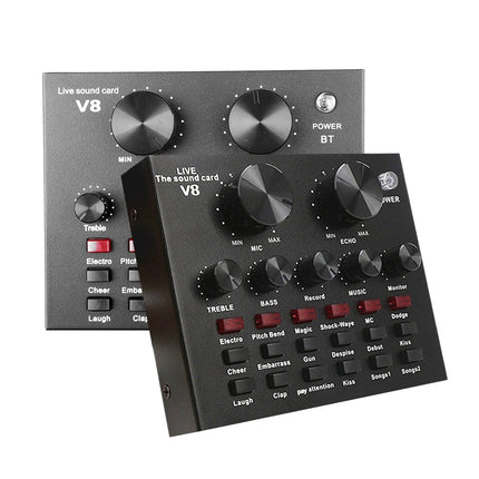 V8 V8S Audio Mixer USB External Headset Microphone Webcast Personal Live Broadcast Sound Card For Phone Computer