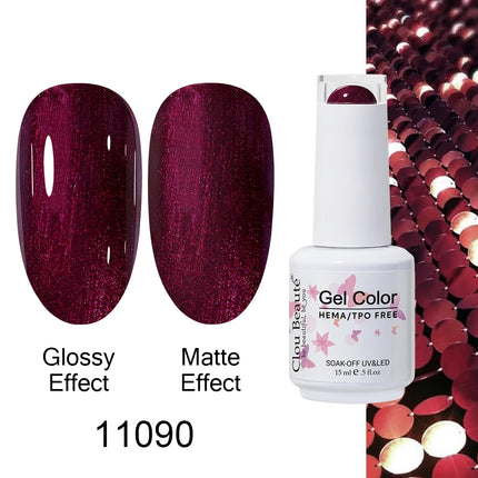 Clou Beaute 15ml HEMA TPO FREE Color Gel Nail Polish Nude Pink Red Green Collection Nail Gel Polish Glitter Soak Off UV LED Gel