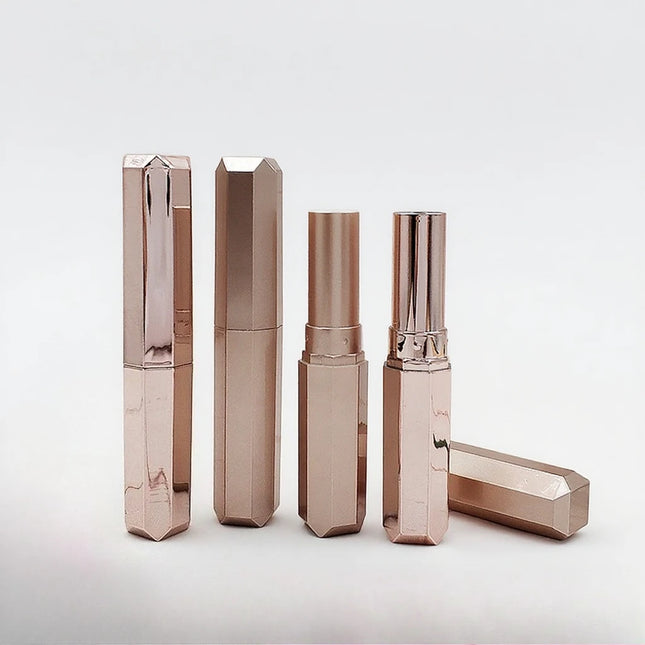 500PCS Octagonal Diamond Lip Balm Tube Empty Lipstick Tube Refillable Lip Gloss Container Lip Wax Tube Cosmetic Packaging Empty