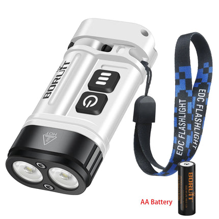 BORUiT U10 EDC LED Flashlight Max.880LM Work Light Magnet Torch with Clip IPX4 Waterproof Camping Pocket Lantern