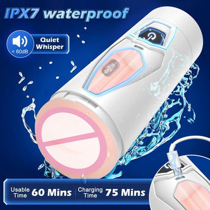 2 IN 1 Automatic Double Headed Masturbators Cup artificial vagina Pocket Pussy Training Extension Sex machine sex toys men bd 18