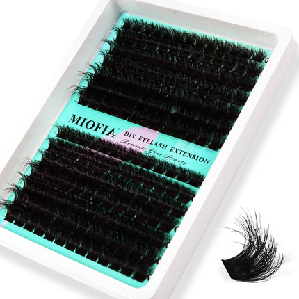 MIOFIA Wispy Thick Lashes Cluster 50D 80D 100D 150D Natural Fluffy False Eyelash Extension Cat Eye Lashes Mixed Tray Makeup
