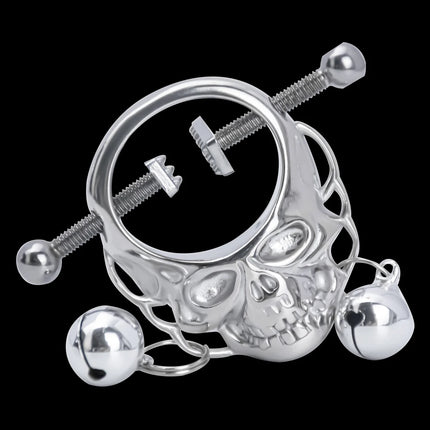 LUUK Skull Nipple Chain Clamps Clips Stainless Steel Adjustable Pressure with Chain Sex Toys for Women