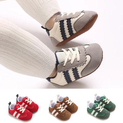 Fashion color blocking casual shoes Baby First Walkers 0-18M newborn children's canvas sports shoes soft soled baby shoes
