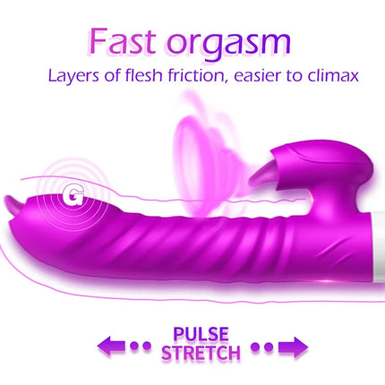Thrusting Vibrator for Women Licking G Spot Clitoral Nipple Stimulator Heating Realistic Dildo Masturbation Adult Sex Toys