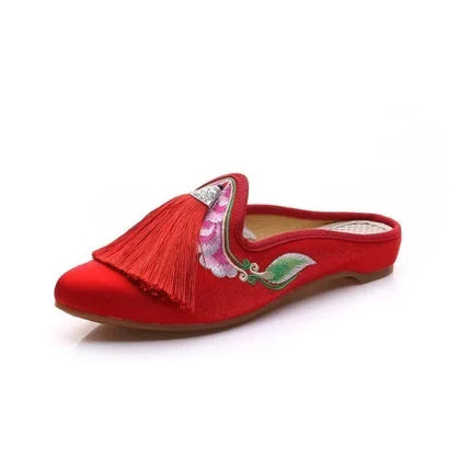 Chinese Style Summer Harajuku Slippers Women Shoes for Women Fashion Casual Vintage Embroidery Ethnic Style Streetwear