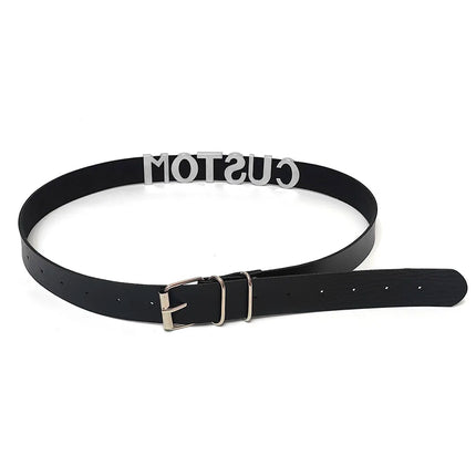 Sexy Punk Leather Customized Rhinestones Letters Waist Belt Belly Chains DIY Personalized Name Waistband Cosplay Body Jewelry
