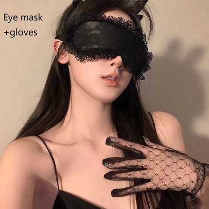 Sexy Lace Eye Mask Blindfold Handcuff Suit Couple Exotic Accessories Restraint Adult Games Flirting Outfits Accessories Sex Toy