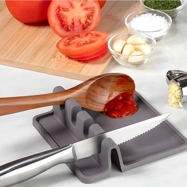 1/2pc Silicone Kitchenware Rack Heat-Resistant Spoon Spatula Shelf Kitchen Multifunctional Shelf Organizer Non-Slip Storage Pad