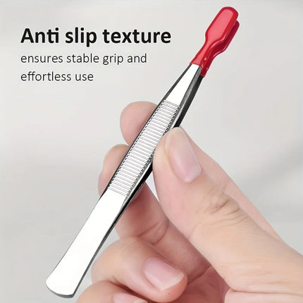 Stainless Steel Tweezers Stainless Steel Plastic-Coated Tweezers For Eyelash Extension Assistance Coin Clips Stamp Clips Tool