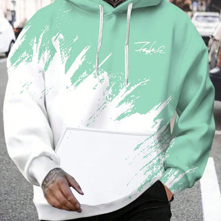Casual and fashionable men's hoodie and kangaroo pocket casual long-sleeved hoodie for outdoor use