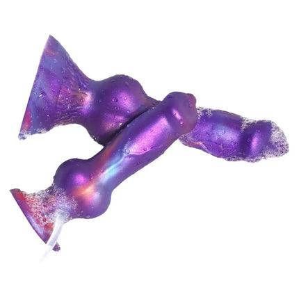 Realistic Dog Penis Squirting Dildo Anal Plug Knot Suction Cup Enema Ball Waterproof Silicone Fantasy Adult Toy for Men and Wome- DILDO