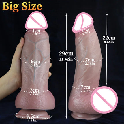 Oversized Soft Realistic Thick Dildo Big Dick Anal Plug Vaginal Masturbators Suction Cup Silicone Penis Gay Sex Toys for Women